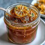 Bright yellow dandelion jelly with fresh lemon and honey, spread on warm toast for a floral breakfast treat.