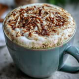 Warm and frothy oat milk dandelion latte with vanilla, perfect for a cozy caffeine-free break.