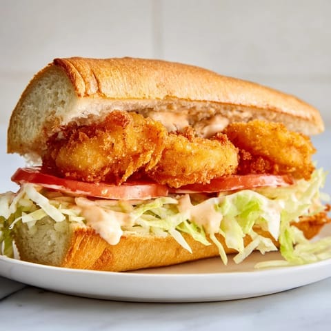 Classic Shrimp Po Boy Sandwich
