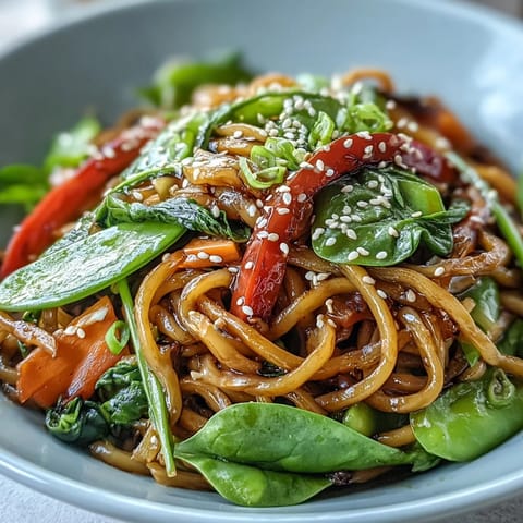 Healthy Kelp Noodle Stir-Fry topped with toasted sesame seeds and fresh cilantro, perfect for a light, vegan meal.