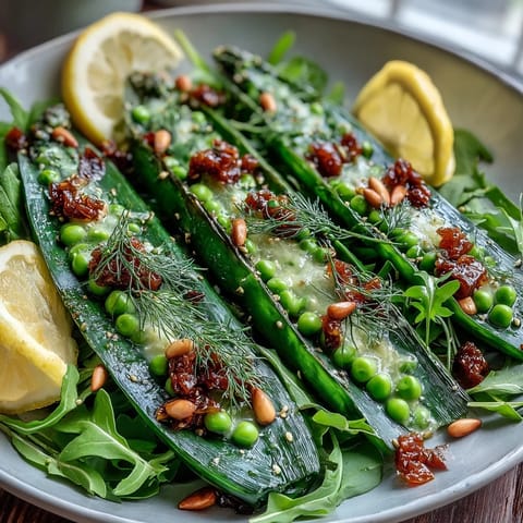 Shaved asparagus and pea salad with lemon dressing, a vibrant spring dish with crisp greens and zesty citrus flavor.  