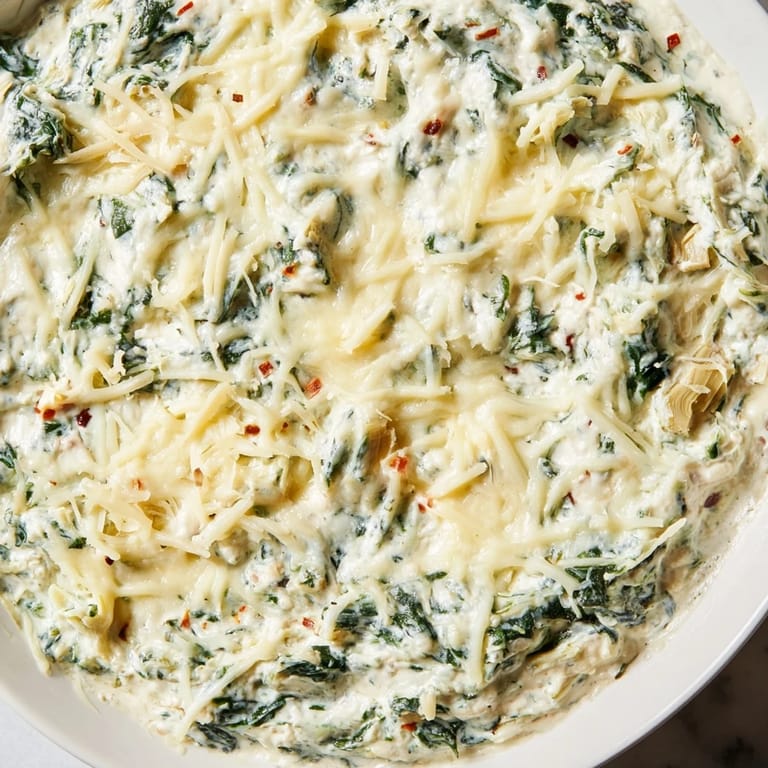 Creamy, cheesy Spinach Artichoke Dip, served with crackers for dipping at your next party.
