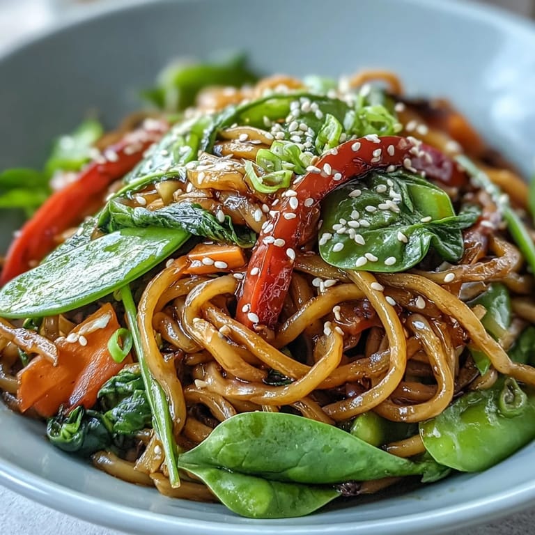 Healthy Kelp Noodle Stir-Fry topped with toasted sesame seeds and fresh cilantro, perfect for a light, vegan meal.