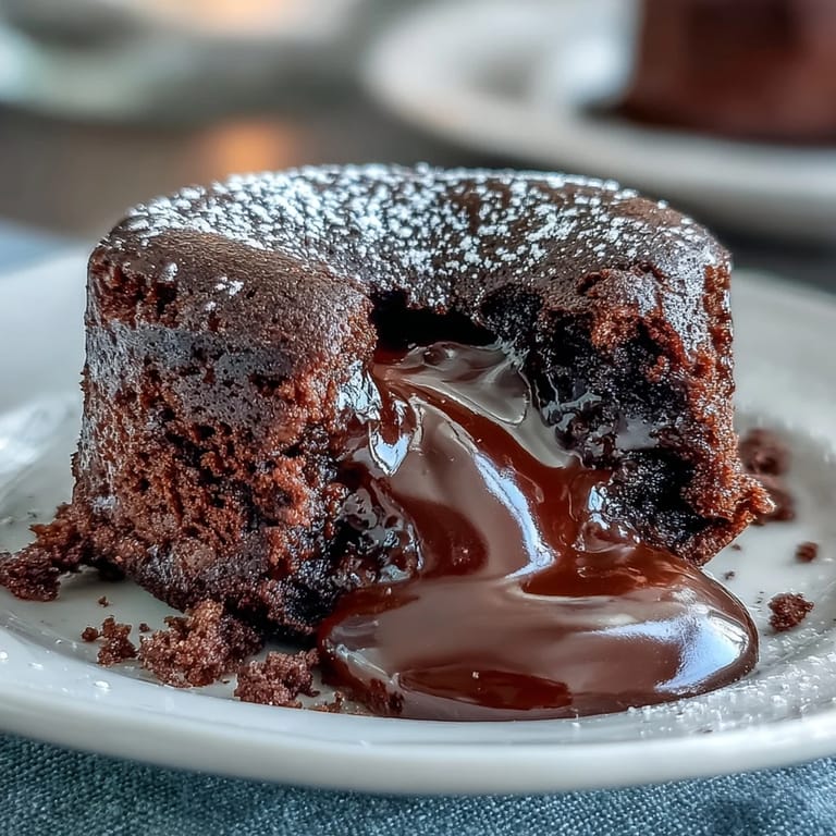 Four warm Chocolate Lava Cakes with Espresso topped with a scoop of vanilla ice cream melting over the decadent dessert.