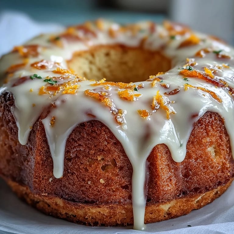 A whole Heavenly Blood Orange Yogurt Cake loaf is glazed on a wire rack, ready to slice.