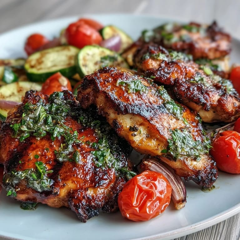 A vibrant sheet pan dinner featuring juicy chicken breasts, fresh zucchini slices, and sweet cherry tomatoes, all baked with zesty lemon and Italian herbs.