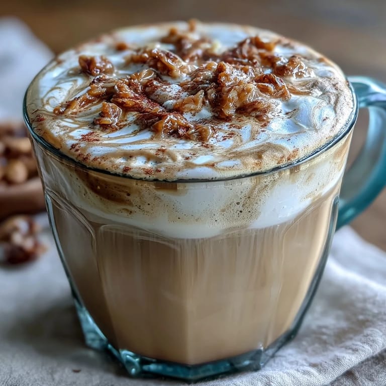 Velvety dandelion tea latte featuring roasted root, oat milk, and vanilla, topped with light foam and cinnamon.