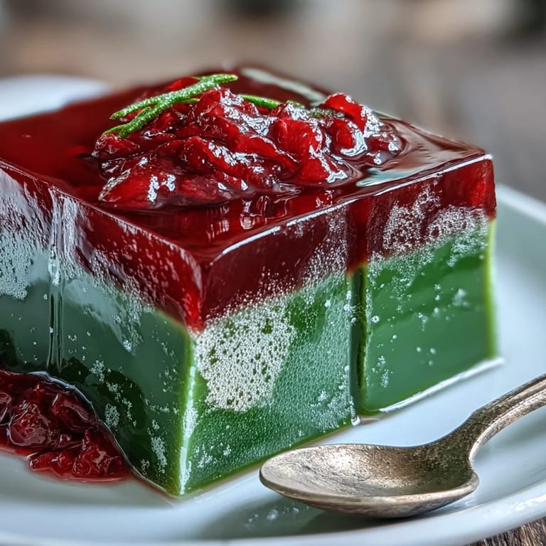 Artfully layered Yokan: A sweet red bean and earthy matcha jelly, ready to slice.