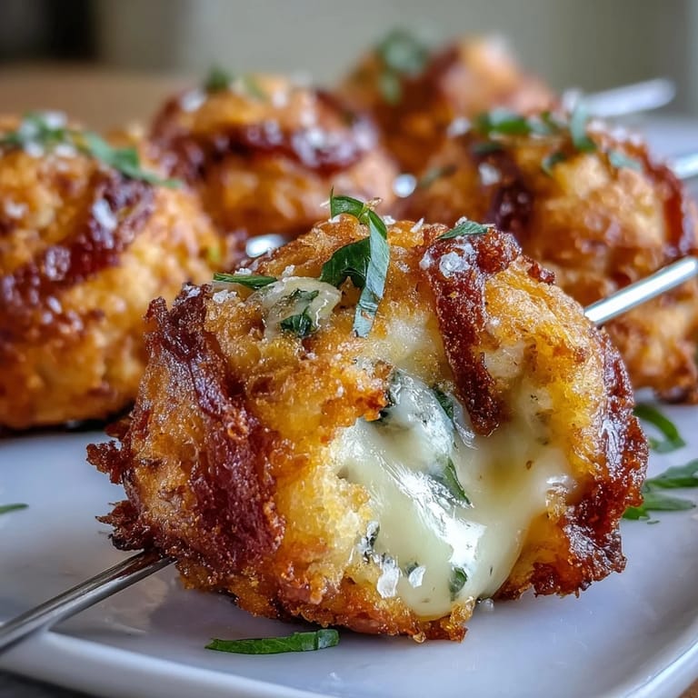 Warm, cheesy Derby Party Olive Cheese Balls with olives, a delicious snack.