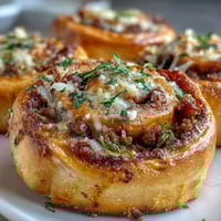 Golden-brown Irresistible High Protein Pepperoni Pizza Rolls fresh from the oven, topped with melted mozzarella and savory Parmesan.