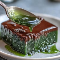 Two-toned Yokan: Vibrant red bean and green matcha jelly, perfectly chilled for dessert.